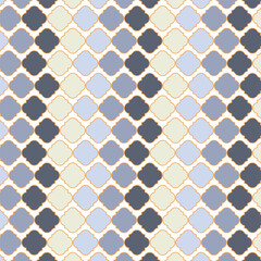 Ramadan geometric pattern with interlocking shapes in shades of blue and gray