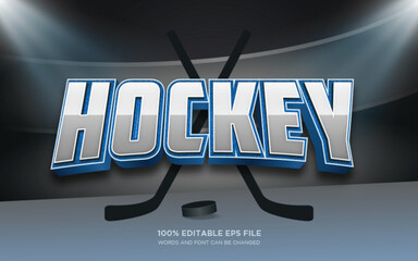Hockey 3D editable text style effect
