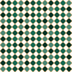 Intricate Ramadan green and gold geometric pattern Islamic decoration