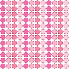 Geometric pattern of interlocking shades of pink Ramadan kareem