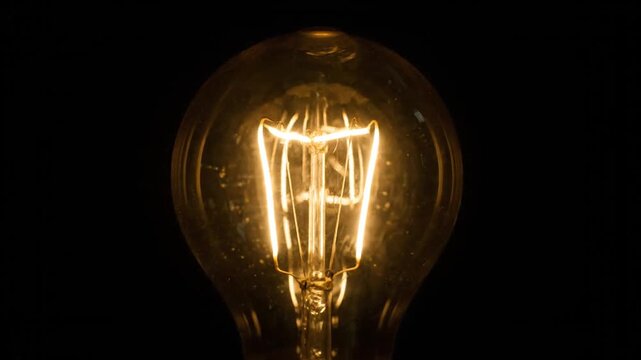A glowing light bulb shines brightly in the dark . use as multipurpose tittle intro, background. product mockup. motion graphics background