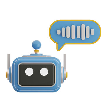 Cute blue robot head with speech bubble is perfect for technologyrelated designs, social media posts, childrens book illustrations, and presentations.