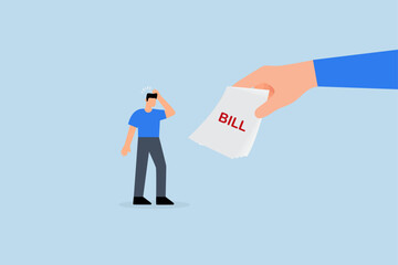 Debt crisis,  frustrated unemployed businessman worried about loan, housing and financial bills