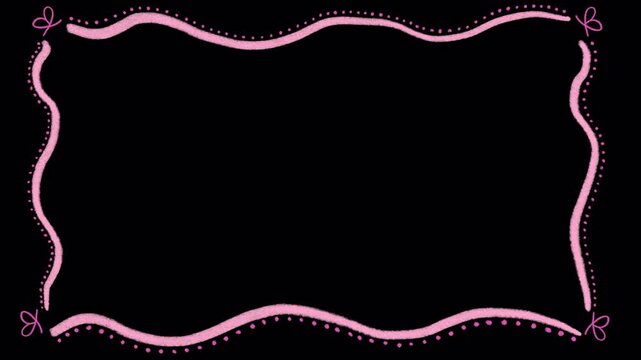 Hand Drawn Animated Borders with Transparent Background. Sketchy doodle frames, cartoon outlines, colorful hand drawn animation for overlays, motion graphics, and video projects.