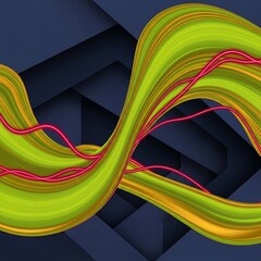 Vivid gradient stream with illuminated pink lines on geometric backdrop