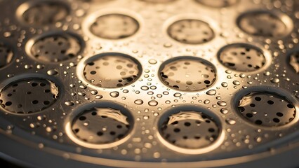 Water Droplets on Metal Surface with Circular Perforations