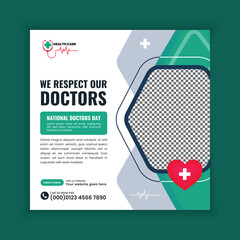 National Doctors Day Professional Medical Social Media Template