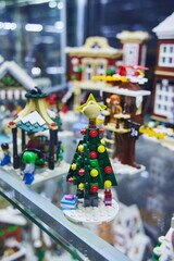 Naklejka premium Moscow, Russia. - June 23, 2025: Lego construction kit, old models. Collection of the famous toy series