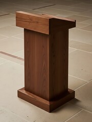 Wooden Presentation Lectern, Elegant Stand for Speeches and Announcements