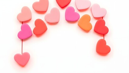 Happy valentine's day greeting with colorful hearts decoration