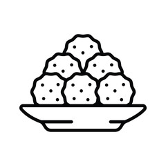 Well crafted line icon of meatballs cooked dish, trendy vector