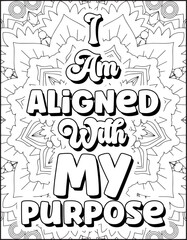 Positive Affirmation Quote Coloring Page for Adults. Positive Quote Mandala Coloring Page. Swear Adult Coloring Page