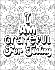 Positive Affirmation Quote Coloring Page for Adults. Positive Quote Mandala Coloring Page. Swear Adult Coloring Page