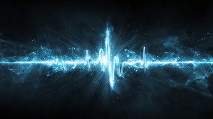 Vibrant blue energy pulse with glowing nodes & geometric connections, set against a dark space; digital vitality and dynamic systems.