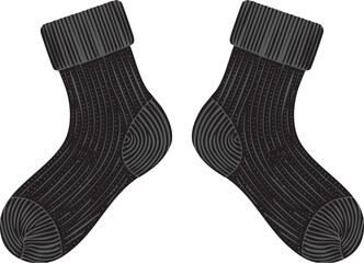 手描きの毛糸の靴下のイラスト