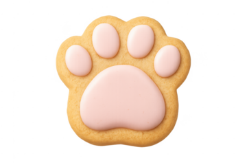 Paw print sugar cookie with pink icing
