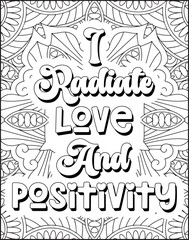 Positive Affirmation Quote Coloring Page for Adults. Positive Quote Mandala Coloring Page. Swear Adult Coloring Page