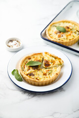 Homemade leek quiches