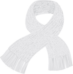 手描きの白いマフラーのイラスト