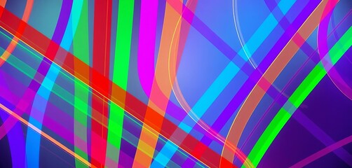 Abstract vibrant multicolored lines intersect, forming dynamic geometric patterns, geometric art, vector