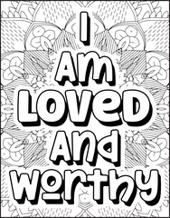 Positive Affirmation Quote Coloring Page for Adults. Positive Quote Mandala Coloring Page. Swear Adult Coloring Page