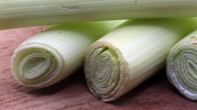 Fresh organic green leek vegetable for healthy sustainable lifestyle