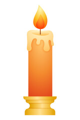 Vector illustration of Candle with stand on transparent background