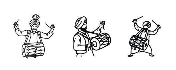 Traditional indian dancers performing with various instruments and costumes