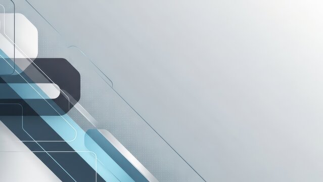 Abstract Futuristic Technology Background with Blue and Grey Geometric Shapes - Powered by Adobe