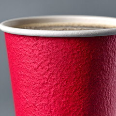 Red Paper Cup Against White Background