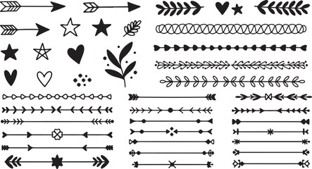 Obraz premium Black and white arrow and heart symbols on white background