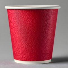 Red Paper Cup Against White Background
