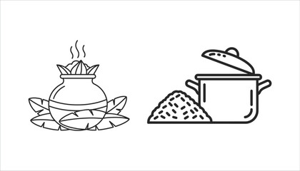 Steaming food and cooking illustration