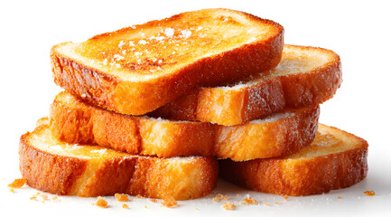 Slices of toast bread isolated on white