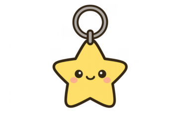 Cute star keychain cartoon character smiling face