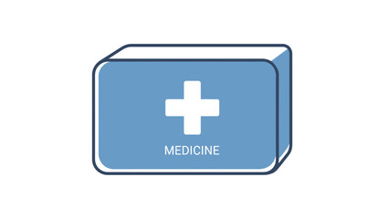 Fototapeta premium First Aid Kit Icon Isolated on White Background, Medical Symbol