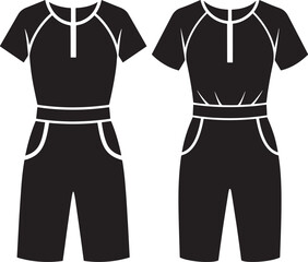 Wetsuit silhouette set for watersport swimming outfit