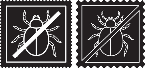 No bug silhouette set for pest control repellent