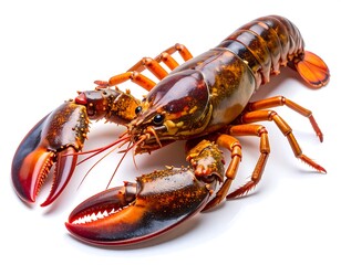 Natural lobster seafood isolated studio white background high resolution picture