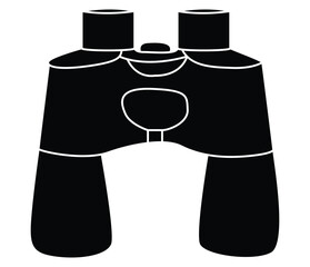 Binoculars Icon Set in Isometric and Flat Style, Vector Illustration Isolated on White Background
