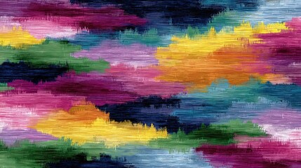 Colorful Abstract Brushstroke Painting Texture Art Background with Horizontal Lines