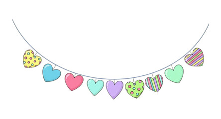 Colorful heart garland 