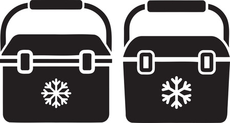 Silhouette of ice chest to keep refreshments cool