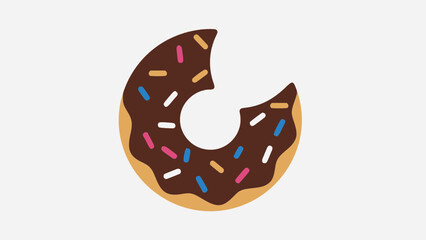 Fototapeta premium Delicious chocolate frosted donut with colorful sprinkles