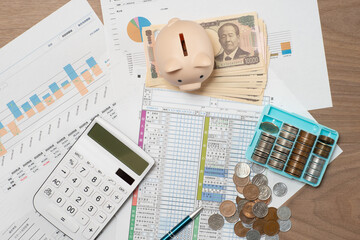 確定申告と帳簿と損益計算のイメージ