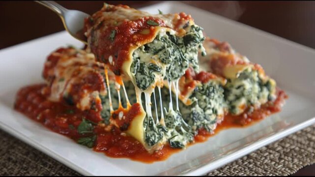 Creamy Spinach Ricotta Manicotti
