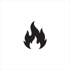 black Fire icon collection. Fire flame symbol. Bonfire silhouette logotype isolated on white background.