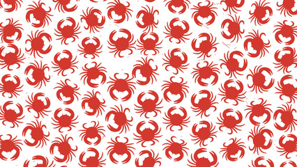 Seamless pattern of red cartoon crabs on transparent background © GraphicGrove