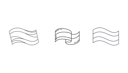 Three wavy flag designs with varying wave patterns and styles