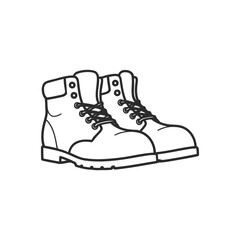 A pair of work boots with laces and a rugged sole